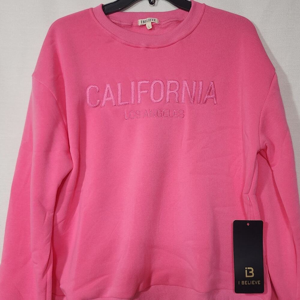 California Los Angles pink sweatshirt women's size Large